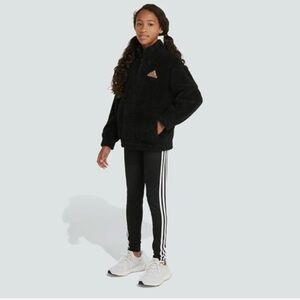 Adidas Girls Long Sleeve Mock Neck Furry Lurex Pullover Sweatshirt  Size S  7/8